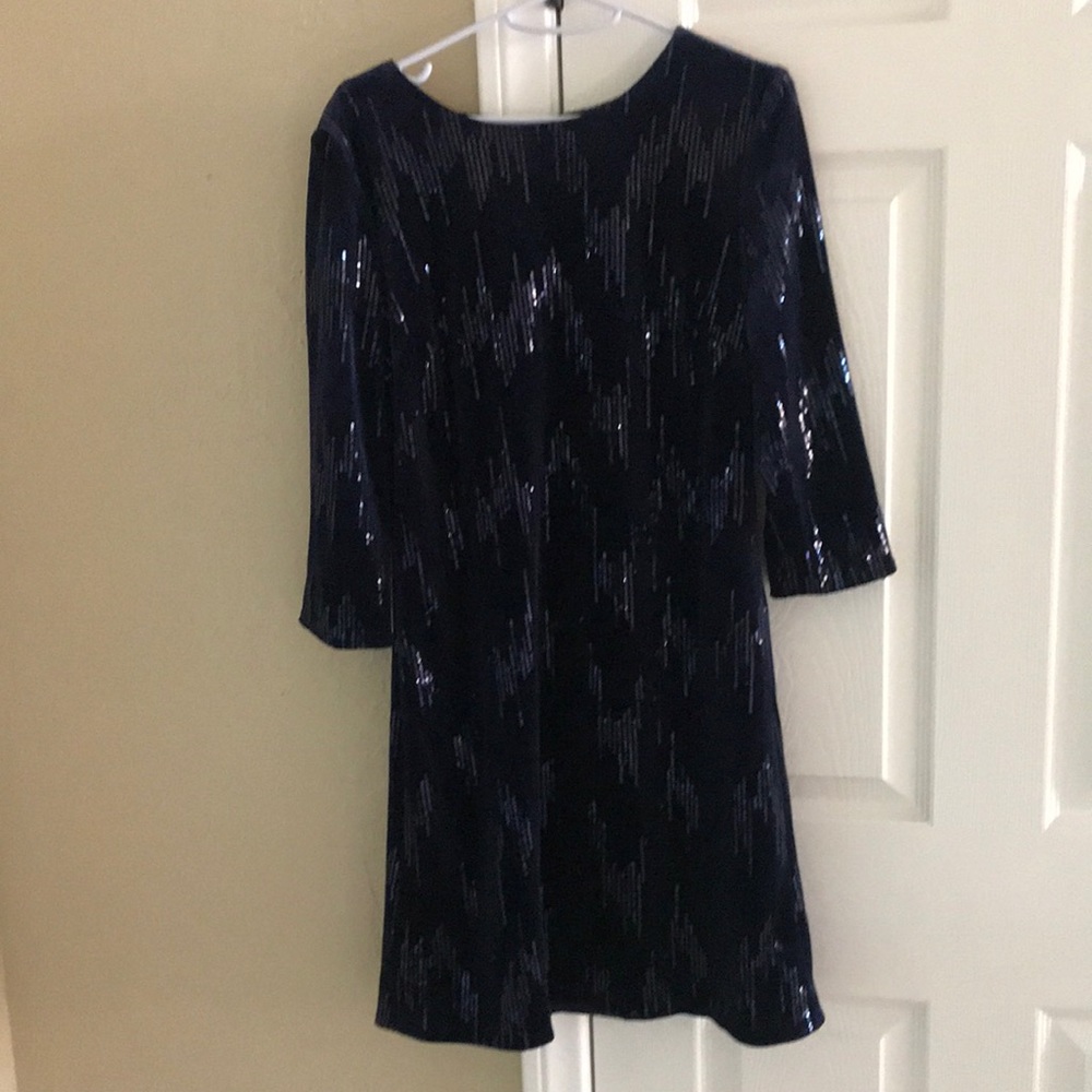 Donna Ricco velvet & sequins royal blue dress